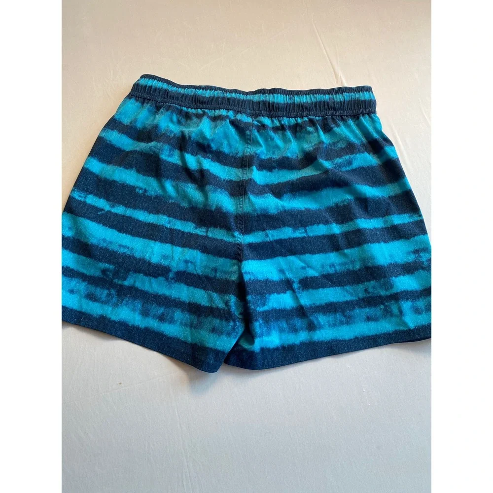 Oakley Mens Blue Tie Dye Striped Swim Trunks Board Shorts Regular Fit Medium